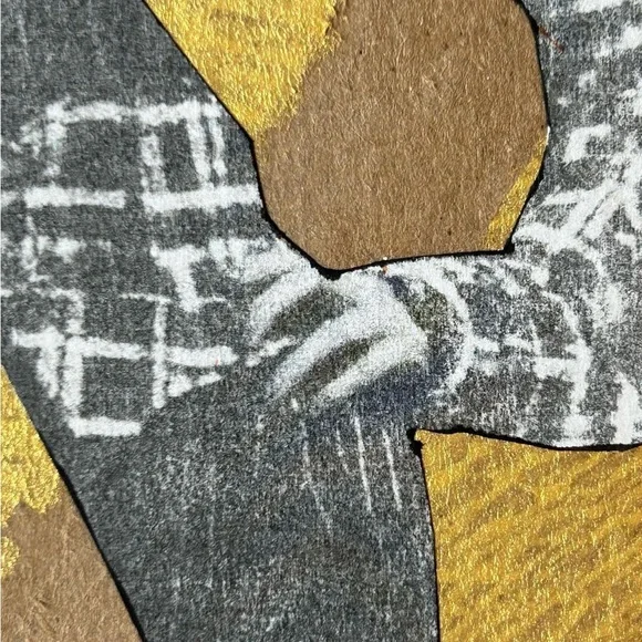 SUNNY Original Mixed Media Collage Altered Art/Pop Art in Orange Frame 5” x 7” - Picture 3 of 4